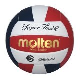 Cover: molten super touch red, white, and blue japanese leather volleyball