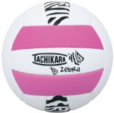 Cover: tachikara sof-tec zebra pink/white indoor/outdoor foam backed panel volleyball