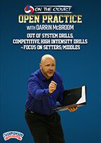 Cover: darrin mcbroom: out of system drills, competitive, high intensity drills + focus on setters/middles